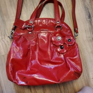 Coach red leather bag